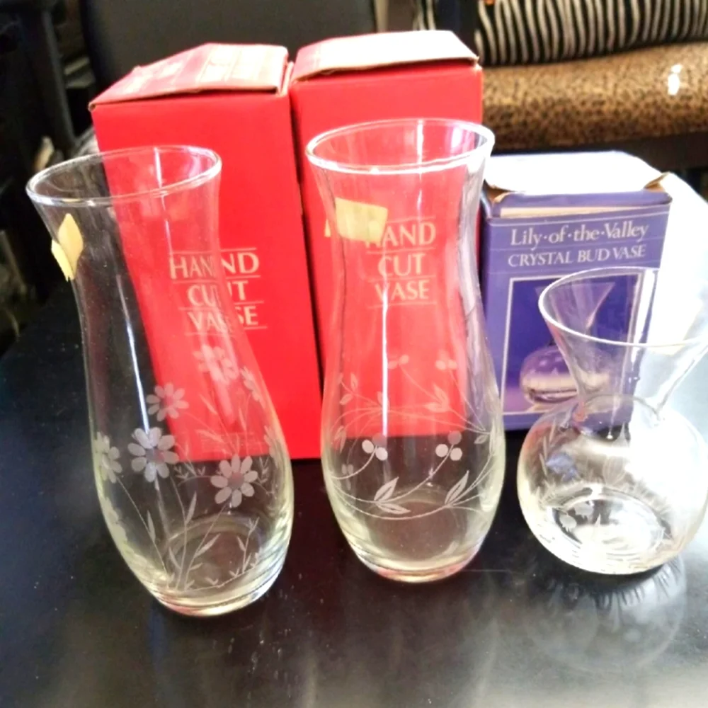 Etched Glass Vases